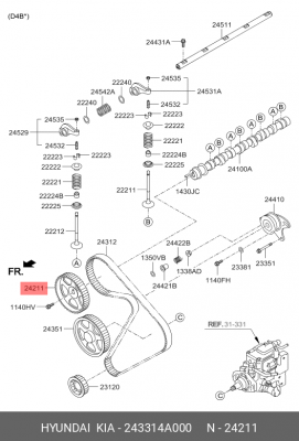 звездочка распредвала! 48x62x8\ Hyundai Porter 243314A000 HYUNDAI