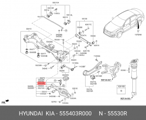 Стойка стабилизатора HYUNDAI ix35 (10-) KIA Sportage (10-) (2WD) заднего правая  555403R000 HYUNDAI KIA