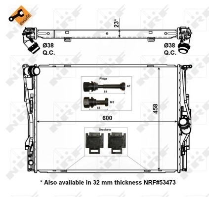 BMW 1-СЕРИЯ E87/E81 (2004>) ДЛЯ АКПП ТРЕБУЕТСЯ ДЛИННАЯ ПРОБКА / ДЛЯ МКПП КОРОТКА 56129 NRF