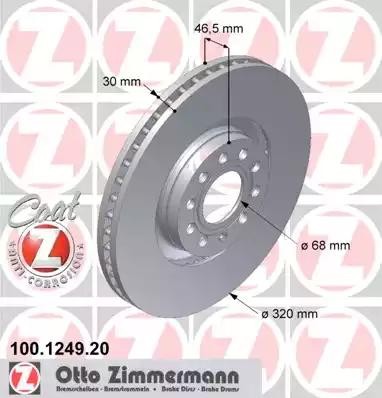 диск тормозной !перед. 320x30/47-5x112 \ Audi A6/A8/Avant, VW Phaeton 100.1249.20 ZIMMERMANN
