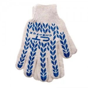 Перчатки х/б 6-и нит. 7 класс ПВХ протектор белая СИБРТЕХ 67704 SIBRTEC