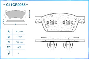 Тормозные колодки передние Low Metallic C11CR0085 C11CR0085 CWORKS