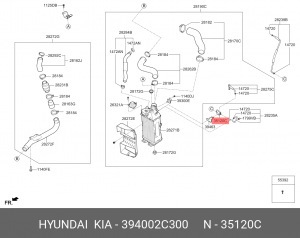 Клапан HYUNDAI Elantra (16-),G70 (17-),G80 (16-) рециркуляции выхлопных газов OE 394002C300 HYUNDAI KIA