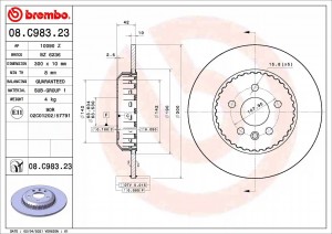 Диск тормозной 08.C983.23 08C98323 BREMBO