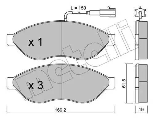 колодки дисковые передние!\ Citroen Jumper, Fiat Ducato, Peugeot Boxer 2.2HDi 06 2207080 METELLI