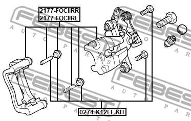 Суппорт задн левый FORD FOCUS II 2177-FOCIIRL 2177-FOCIIRL FEBEST