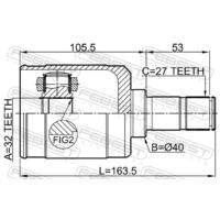 ШРУС ВНУТРЕННИЙ ЛЕВЫЙ 32X40X27 0311-RW24LH 0311RW24LH FEBEST