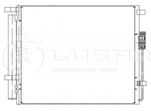 Радиатор кондиц. с ресивером для а/м Hyundai Santa Fe (12-) 2.0CRDi/2.2CRDi M/A  LRAC0821 LUZAR