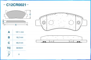 Тормозные колодки задние Low Metallic C12CR0021 C12CR0021 CWORKS