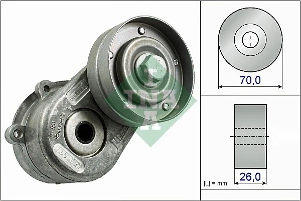 натяжитель ремня!\ Chrysler Voyager, Jeep Cherokee 2.5-2.8 CRD 01> 534044810 INA