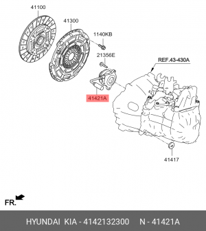 Подшипник выжимной HYUNDAI Elantra (16-),Veloster (12-),i30 (14-) (1.6) гидравли 4142132300 HYUNDAI KIA