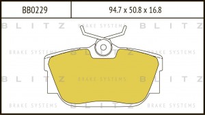Колодки тормозные дисковые задние VW Transporter 90- BB0229 BB0229 BLITZ