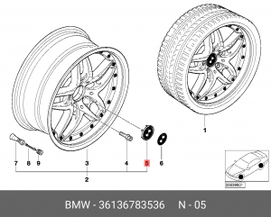 BMW с хром.окант. 36 13 6 783 536 BMW