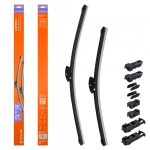 Щетки стеклоочистителя бескаркасные 650/575мм (26/23) 2 шт. 5 адптр AWB-BK-650-575K AIRLINE