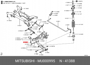 БОЛТ РЫЧАГА ЗАДНЕЙ ПОДВЕСКИ MU000995 MU000995 MITSUBISHI