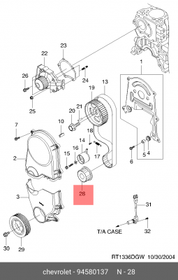 Шестерня DAEWOO Matiz,Tico CHEVROLET Aveo,Spark (0.8-1.2l) коленвала OE 94580137 GENERAL MOTORS