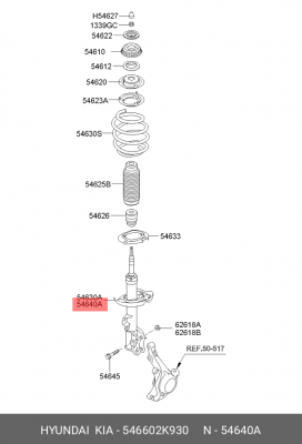 Амортизатор KIA Soul (09-) (1.6) передний правый газовый OE 546602K930 HYUNDAI KIA