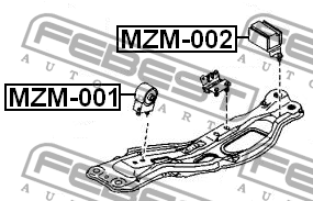 подушка ДВС передняя!\ Mazda 626 GE 1.8-2.5 91-97/MX-6 2.0-2.5 91> MZM-001 FEBEST