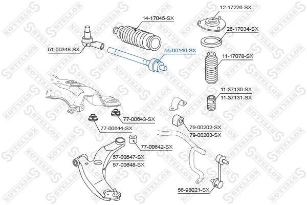тяга рулевая!\ Mitsubishi Galant 04> 55-00146-SX STELLOX