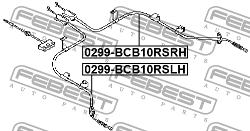 Трос ручника правый NISSAN ALMERA CLASSIC 0299-BCB10RSRH 0299-BCB10RSRH FEBEST