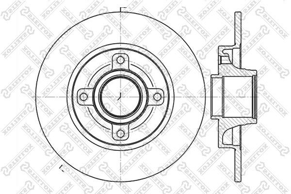 диск тормозной задний! с подшипником и кольцом ABS\ Peugeot 307, Citroen C4 04> 6020-1947-SX STELLOX