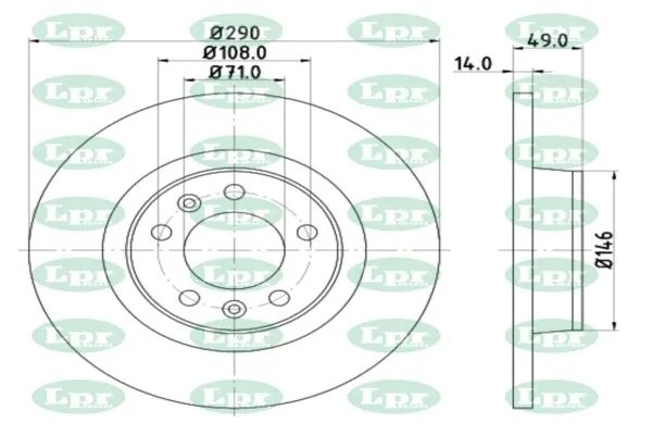 Диск тормозной P1008P P1008P LPR