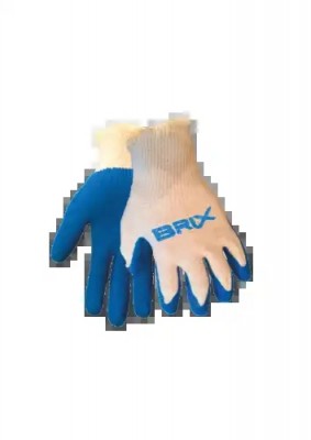 перчатки!х/б с 1-слойным латексным обливом,оверлок(7класс вязки,11р.,белые(сер)  BRX0050007 BRIX