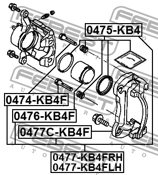 Суппорт пер лев PAJERO/MONTERO SPORT CHALLENGER KH# (08- ) 0477-KB4FLH 0477-KB4FLH FEBEST