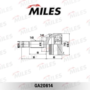 ШРУС наружный MITSUBISHI COLT V 1.5 95-03 (с ABS) (GSP 839120) GA20614 GA20614 MILES
