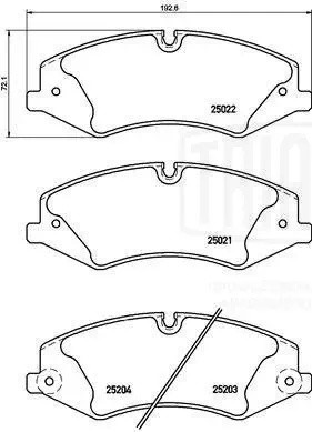 Колодки торм. Land Rover Discovery 4 (09-) диск. перед. (в компл. с датчиком) (P PF4254 TRIALLI