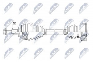 ПОЛУОСЬ VW ENG. 1.6TDI,1.9TDI,2.0TDI,2.0FSI GOLF V,VI,VII 07-, JETTA 05-, PASSAT NPWVW151 NTY