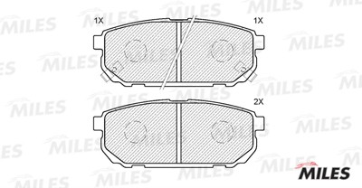Колодки тормозные задние (без датчика) (Смесь Semi-Metallic) KIA SORENTO (JC) 2. E110167 MILES