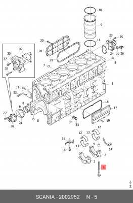 болт !крышки коренной шейки коленвала SCANIA 2002952 SCANIA