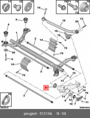 подшипник задн. балки!\ Peugeot 206 1.4-2.0 98> 5131 A6 CITROEN PEUGEOT