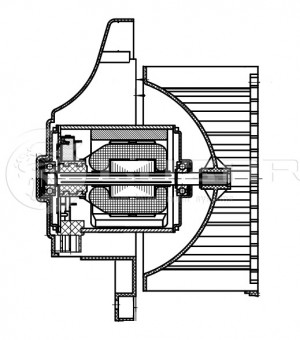 Мотор отопителя KIA Spectra (00-) LUZAR LFH08A0 LUZAR