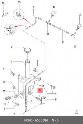 Уплотнитель FORD Transit (02-) насоса омывателя стекла OE 6 605 084 FORD