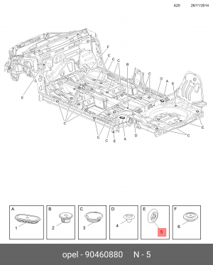 Заглушка CHEVROLET Aveo кузова OE 90460880 GENERAL MOTORS