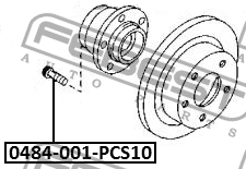Шпилька колёсная PCS 10 0484-001-PCS10 FEBEST