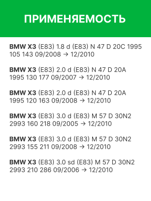 Фильтр воздушный BMW X3 (E83) (06-) (N47/M57) RAF FILTER AF073 RAF FILTER