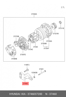 3746037200 BRACKET-GENERATOR 3746037200 HYUNDAI KIA