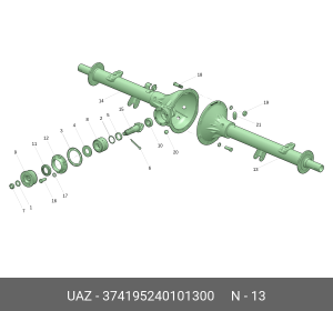 Крышка УАЗ-3741,2206 картера моста заднего (гибридного) (ОАО УАЗ) 374195240101300 UAZ UAZ