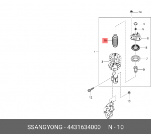 Пыльник амортизатора SSANGYONG Actyon (10-) переднего (1шт.) OE 4431634000 SSANG YONG