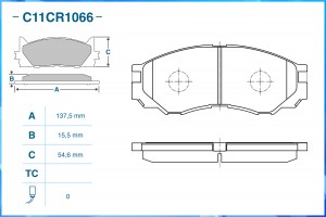 Тормозные колодки передние Low Metallic C11CR1066 C11CR1066 CWORKS