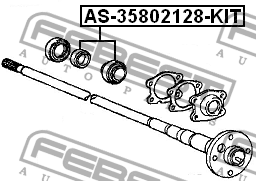 Подшипник полуоси комплект TOYOTA TOWNACE/LITEACE 96-04 AS-35802128-KIT AS-35802128-KIT FEBEST