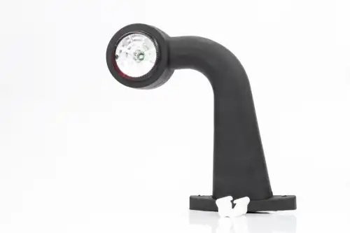 фонарь габаритный! рожок LED изогнутый, L=175мм, красный/белый 12-36V с кабелем\ FT009FLED FRISTOM