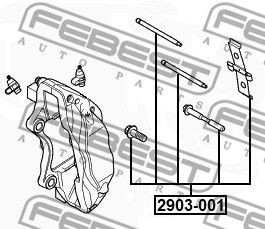 Комплект LAND Rover (09-) монтажный колодок тормозных передних FEBEST 2903-001 FEBEST