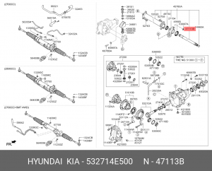 Вал привода KIA Bongo промежуточный OE 532714E500 HYUNDAI KIA