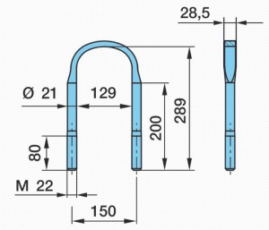 стремянка ! 128/150xM22x289 \ BPW 0313837024 BPW