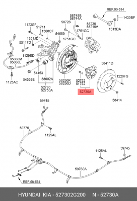 Ступица HYUNDAI Sonata NF (08-) задняя (АБС) OE 527302G200 HYUNDAI KIA