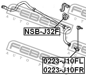 Втулка стабилизатора NISSAN TEANA RUS MAKE J32R 2009.06-2013.12 NSB-J32F NSB-J32F FEBEST
